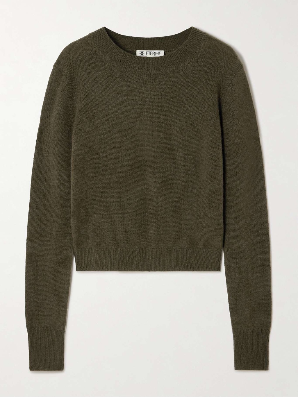 Terne Francis Classic Soft Crewneck Cashmere Sweater Olive & Burgundy Xs/S M/L